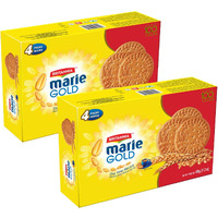 Britannia Marie Gold Cookies 21.16oz (600g) - Biscuits Pour l'heure du th - Crispy Tea Time Snack - Delicious Grocery Cookies - Suitable for Vegetarians (Pack of 2)