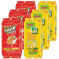 BRITANNIA Crackers 50 50 Maska Chaska Biscuit 13.12oz (372g) & Tiger Glucose Biscuits Family Pack 21.2oz (600g) - 3 Each (Pack of 6)