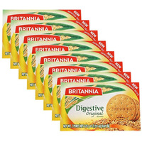 BRITANNIA Digestive Original Biscuits 7.93oz (225g) - Whole Wheat Flavor Cookies - Breakfast & Tea Time Healthy Snacks - Suitable for Vegetarians (Pack of 8)