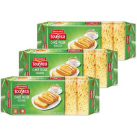 Britannia Toastea Eggless Rusk Cake 19.40oz (550g) - Delightfully Smooth, Soft, and Delicious Cake - Breakfast & Tea Time Snacks - Suitable for Vegetarians (Pack of 3)