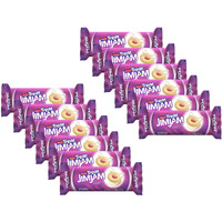 BRITANNIA Treat Naughty Jim Jam Sandwich Biscuits 3.52oz (100g) - Breakfast & Tea Time Snacks - Delicious Grocery Cookies - Suitable for Vegetarians (Pack of 12)