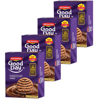 BRITANNIA Good Day Choco Chips Cookies 25.39oz (720g) - Breakfast & Tea Time Snacks - Delicious Grocery Cookies - Halal and Suitable for Vegetarians (Pack of 4)