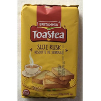 BRITANNIA Toastea Suji Rusk 10.75oz (305g) - Biscotte De Semoule - Crispy Tea Time Snack - Crispy Crunchy Toast - Halal and Suitable for Vegetarians (Pack of 1)