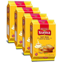 BRITANNIA Toastea Suji Rusk 10.75oz (305g) - Biscotte De Semoule - Crispy Tea Time Snack - Crispy Crunchy Toast - Halal and Suitable for Vegetarians (Pack of 4)