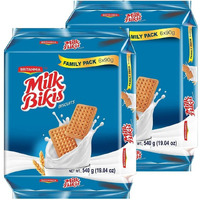 BRITANNIA Milk Bikis Biscuits 19.04oz (540g) - Kids Favorite Breakfast & Tea Time Snacks - Halal and Suitable for Vegetarians (Pack of 2)