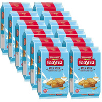 BRITANNIA Toastea Milk Rusk 9.87oz (280g) - Biscotte Au Lait - Crispy, Crunchy Tea Moments - Breakfast & Tea Time Snacks - Halal and Suitable for Vegetarians (Pack of 12)