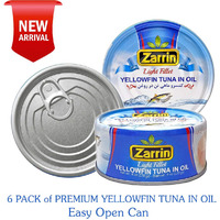 Zarrin - Yellowfin Tuna in Oil, Prime Light Fillet, 6 oz Can (Pack of 6)