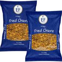 EF - Crispy Fried Onions (2 PACK) 14 oz each, Kosher, Halal, Product of Netherlands