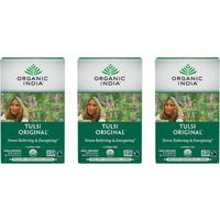 Organic India Tulsi Original Herbal Tea - Holy Basil, Stress Relieving & Energizing, Immune Support, Adaptogen, Vegan, USDA Certified Organic, Non-GMO, Caffeine-Free - 18 Infusion Bags, 3 Pack