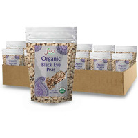 Jiva Organic Black Eye Peas 2 Pound Bag - Cowpeas (Pack of 12)