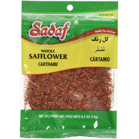 Sadaf Safflower Carthame - Whole Safflower for Cooking & Food Flavoring - Safflower Seasoning - Kosher & Vegetarian - 0.5 oz Resealable Bag