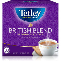 Tetley British Blend Premium Black Teabags, Rainforest Alliance Certified, Regular, 80 Count (Pack of 12)