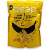 Deep Black Pepper Long Banana Chips - Ready to Eat Snacks - 100% Natural - 7 oz