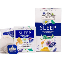 Ahmad Tea Herbal Tea, Camomile, Honey, & Lavender 'sleep' Natural Benefits Teabags, 20 ct (Pack of 1) - Decaffeinated & Sugar-Free