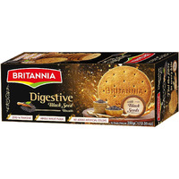 BRITANNIA Black Seed Digestive Biscuits 12.34oz (350g) - Whole Wheat Flavor Cookies - Healthy Snacks, Whole Grain Crackers - Suitable for Vegetarian (Pack of 1)