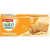 BRITANNIA Nutri Choice Whole Wheat Salted Crackers 7.05oz (200g) - Healthy Breakfast & Tea Time Snacks - Suitable for Vegetarians (Pack of 1)