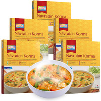 Ashoka Ready to Eat Indian Meals Since 1930, 100% Vegetarian Navratan Korma, All-Natural Traditionally Cooked Indian Food, Plant-Based, Gluten-Free and with No Preservatives, 10 Ounce (Pack of 5)