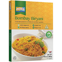 Ashoka Ready to Eat Microwavable Rice Since 1930, 100% Vegan Bombay Biryani, All-Natural Instant Rice, Plant-Based, Gluten Free, and with No Preservatives, 10 Ounce