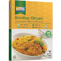 Ashoka Ready to Eat Microwavable Rice Since 1930, 100% Vegan Bombay Biryani, All-Natural Instant Rice, Plant-Based, Gluten Free, and with No Preservatives, 10 Ounce