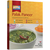 Ashoka Ready to Heat Meals 1932, Vegetarian Spinach Cheese Curry, All-Natural Portable Meals, Authentic Palak Paneer, Travel Friendly Indian Meals, Great for Picnics, No Preservatives, Pack of 1