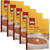 Ashoka Ready to Eat Indian Meals Since 1930, 100% Vegetarian Pav Bhaji, All-Natural Traditionally Cooked Indian Food, Plant-Based, Gluten-Free and with No Preservatives, 10 Ounce (Pack of 5)