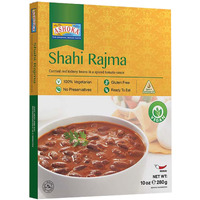 Ashoka Authentic Indian Meals 1932, Vegan Red Kidney Beans, All-Natural Microwaveable Entrees, Shahi Rajma, Travel Friendly Box, Gluten-Free & with No Preservatives, Pack of 1