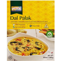 Ashoka All-Natural Entrees 1932, Vegan Spinach and Lentils, Microwave Friendly Meals, Authentic Indian Dal Palak, Great for Outdoors & Picnics, Gluten-Free & with No Preservatives, Pack of 1