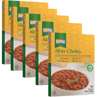 Ashoka Microwavable Meals 1932, Vegan Chickpeas & Potatoes, All-Natural, Heat & Serve Meals, Aloo Choley, Real Indian Cuisine, Travel Friendly Meals, Gluten-Free & with No Preservatives, Pack of 10