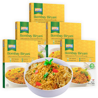 Ashoka Ready to Eat Microwavable Rice Since 1930, 100% Vegan Bombay Biryani, All-Natural Instant Rice, Plant-Based, Gluten Free, and with No Preservatives, 10 Ounce (Pack of 5)