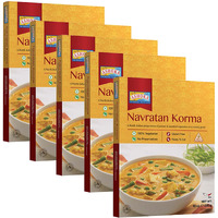 Ashoka 1932 Vegetarian Entry, Mixed Vegetables & Cheese, All-Natural Heat & Eat Navratan Korma, Microwave Ready Indian Meals, Travel Friendly Box, Gluten-Free and with No Preservatives, Pack of 10