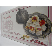 Hacizade Turkish Delight W Pomegranate & Pistachio 16 oz, Narli-Fistikli Lokum