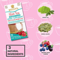 Hyleys Slim Tea Cranberry Flavor - Weight Loss Herbal Supplement Cleanse and Detox - 25 Tea Bags (1 Pack)