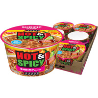 Nissin Hot & Spicy Ramen Noodle Soup, Shrimp, 3.27 Ounce (Pack of 6)