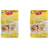 Gastone Lago Party Wafers Lemon Cream Filling 8.82 oz, 250g (Pack of 2) (Lemon, 2-Pack)