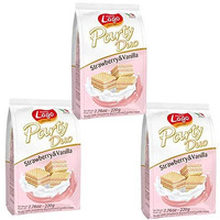 GASTONE LAGO PARTY Wafers DUO 7.76 ONCE (220G) (STRAWBERRY & VANILLA, (Pack of 3))