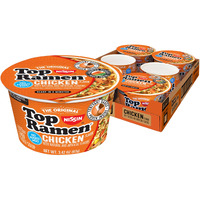 Nissin Top Ramen Bowl Ramen Noodle Soup, Chicken, 3.42 Ounce (Pack of 6)