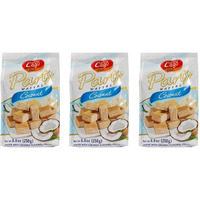 Gastone Lago Party Wafers Cookies With Coconut Cream Filling 8.82 oz, 250g (Pack of 3) (Coconut, 3-Pack)