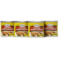 Grace Chicken Vienna Sausages in Chicken Broth 4.6oz, 4 Pack