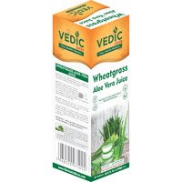 Vedic Juices Premium Quality Aleo Vera Juice Drink with Wheatgrass - 16.9 fl oz, Pack of 1 - Ideal for Daily Use