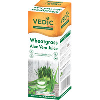 Vedic Juices Premium Quality Aleo Vera Juice Drink with Wheatgrass - 16.9 fl oz, Pack of 1 - Ideal for Daily Use