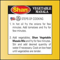 Shan Vegetable Masala Recipe and Seasoning Mix 3.52 oz (100g) - Spice Powder for Spicy Vegetable Curry - Suitable for Vegetarians - Airtight Bag in a Box