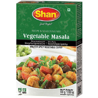 Shan Vegetable Masala Recipe and Seasoning Mix 3.52 oz (100g) - Spice Powder for Spicy Vegetable Curry - Suitable for Vegetarians - Airtight Bag in a Box