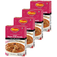 Shan Kashmiri Rogan Josh Recipe and Seasoning Mix 1.76 oz (50g) - Spice Powder for Kashmiri Style Stewed Meat Curry - Suitable for Vegetarians - Airtight Bag in a Box (Pack of 4)