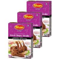 Shan - Fried Chops/Steak Seasoning Mix (50g) - Spice Packets for Spicy Fried Meat (Pack of 3)