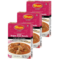 Shan Kashmiri Rogan Josh Recipe and Seasoning Mix 1.76 oz (50g) - Spice Powder for Kashmiri Style Stewed Meat Curry - Suitable for Vegetarians - Airtight Bag in a Box (Pack of 3)