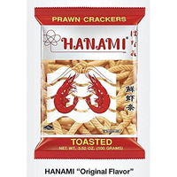 Hanami Toasted Prawn Crackers Original Flavor 3.52 oz. x 2 Packs, Shipped by Thai Pantry.net