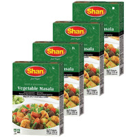 Shan Vegetable Masala Recipe and Seasoning Mix 3.52 oz (100g) - Spice Powder for Spicy Vegetable Curry - Suitable for Vegetarians - Airtight Bag in a Box (Pack of 4)