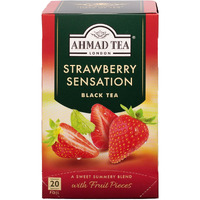 Ahmad Tea Strawberry Sensation Black Tea, 20-Count Boxes (Pack of 6)