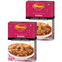 Shan - Korma Masala Seasoning Mix (50g) - Spice Packets for Meat in Yogurt Sauce (Pack of 2)