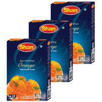 Shan Jelly Crystals Orange 2.82 oz (80g) - Cristaux De Gelee dOrange - Quick and Easy Jello - Suitable for Vegetarians - Airtight Bag in a Box (Pack of 3)